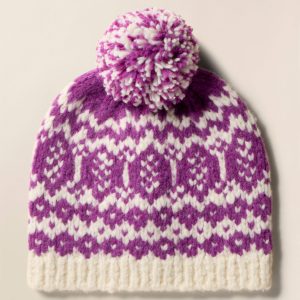 Valley Fairisle Pom Beanie - Purple Fairisle